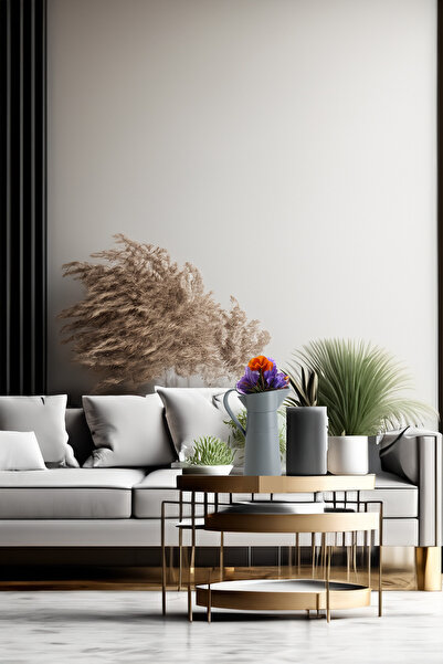 Herdemyeşil Country Krem (İKEA BEYAZI) Galvaniz Vazo / Sürahi