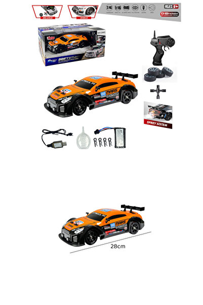 Genel Markalar Uzaktan Kumandalı 4x4 Drift Araba (Işıklı ve Buharlı) Sky Full Fonksiyon 2.4G Şarjlı 1:16