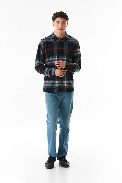 Fulla Moda Plaid Patterned Fleece Shirt