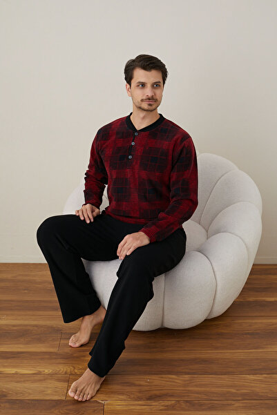 CALİA Erkek Uzun Kollu Polar Kışlık Sıcak Tutan Pijama Takımı YENİ SEZON