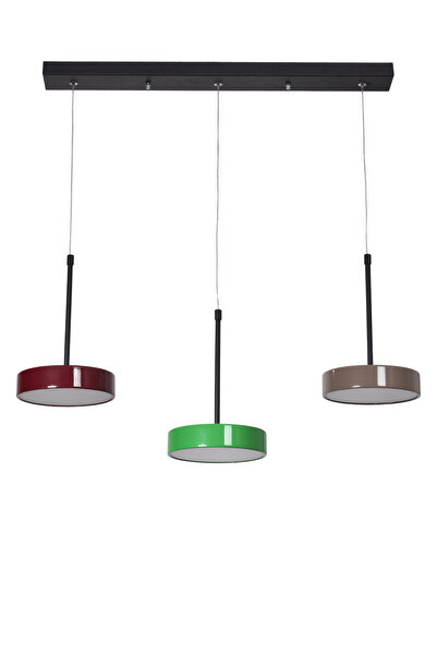 Modavize Rihanna Modern Tasarım Salon Yatak Odası Siyah Mutfak Yemek Masası Panel Ledli 3 lü Beyaz Led Avize