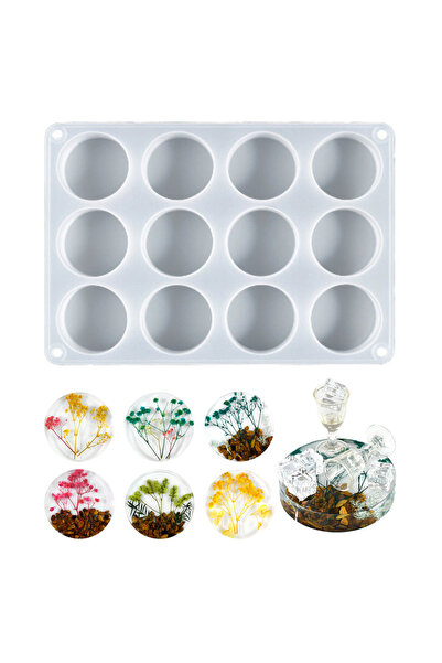 Getshopmini Epoksi Çoklu Yuvarlak Daire Dekoratif Obje Kalıbı Silikon 5x5x2cm...
