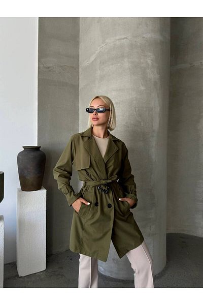 bymaestro woman Women's Seasonal Belted Trench Coat