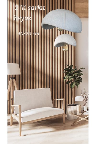 Aslan Nordic Concrete Chandelier/ 2 Pendant Chandelier