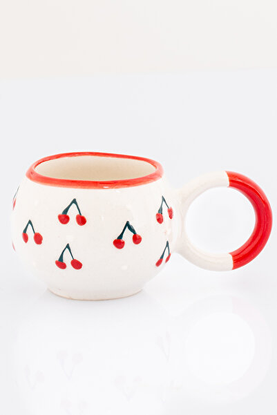 Bally Home Set of 2 Handmade Ceramic Cherry Patterned Mug