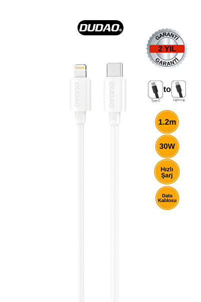 DUDAO L4x - Type-c To Lightning 30w Hızlı Şarj Özellikli Kablo Iphone Type-c'...