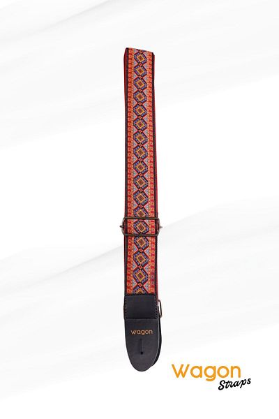 Wagon Straps Vintage Series Guitar Strap - Fiery Petal