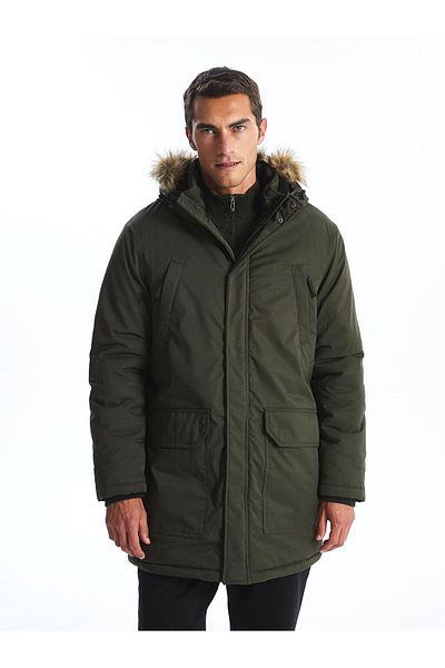 LC Waikiki Ανδρικό παλτό με κουκούλα LCWAIKIKI Classic Standard Fit