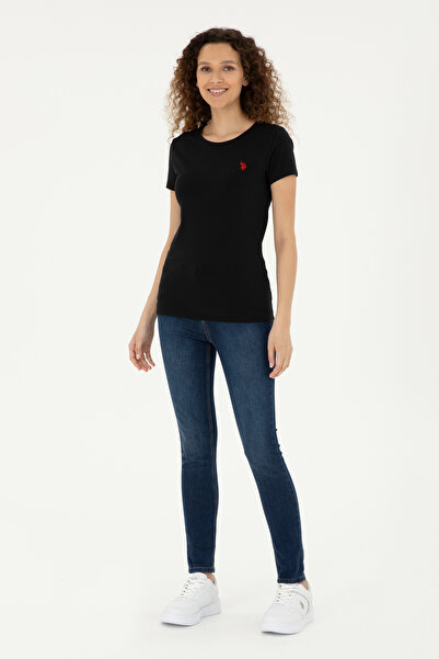 U.S. Polo Assn. Γυναικείο μαύρο βασικό μπλουζάκι 1804577