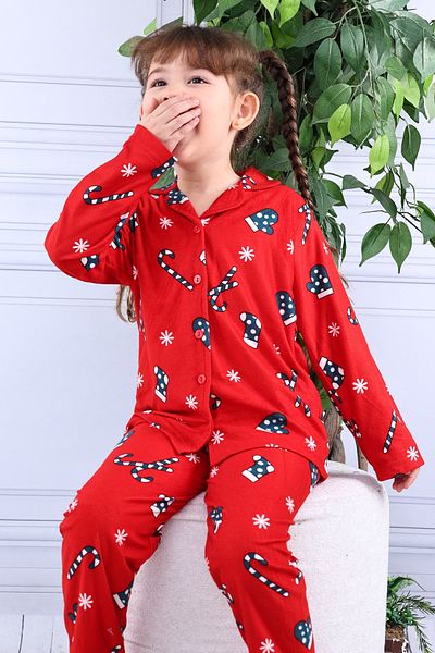 KAPİKİDS New Year's Concept? Hand-Held? Suede Soft Girl's Pajama