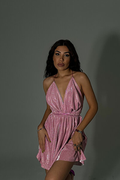 Gülşah Evecen Silver Short Dress ( Özel Tasarım Simli Elbise )
