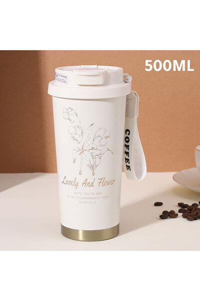 MIBRU كوب حراري مفرغ من الهواء 500 مل أبيض