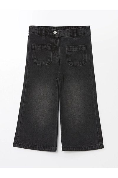 LC Waikiki Lcw Kids Black Elastic Waist Baby Girl Jean Pants