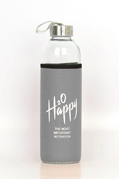 Nishev.com Evini Sev 500 ml Glass Water Bottle with Gray Case
