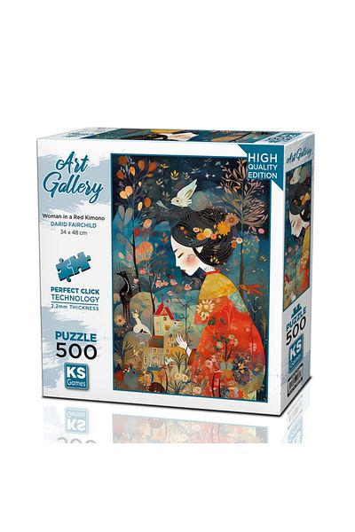 Ks Games A Woman in Red Kimono 500 Piece Puzzle