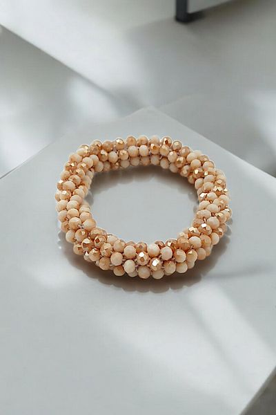 Çlk Accessories سوار خرز من حجر الكريستال الفاخر، سوار خرز كريستالي مرن