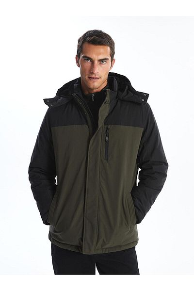 LC Waikiki Ανδρικό παλτό με κουκούλα LCWAIKIKI Classic Standard Fit