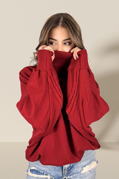 Michelle COCO PULOVER DE FEMEI DE GÂSCĂ DE GÂSCĂ DE GÂSCĂ DE GÂSCĂ DETALIE MÂNECĂ LILIAC