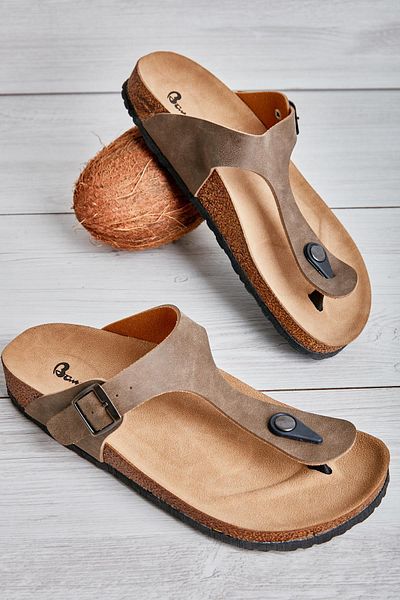 Bambi Nude γυναικείες παντόφλες Nubuck K04819182371