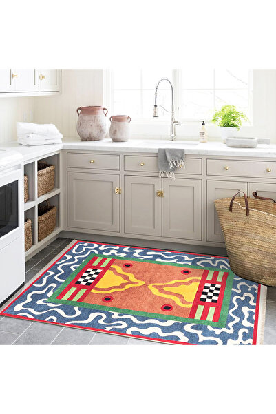 Rugs Modern Halı Efe Koleksiyonu Çok Renkli Soyut Karma Şekiller Desenli Doku...