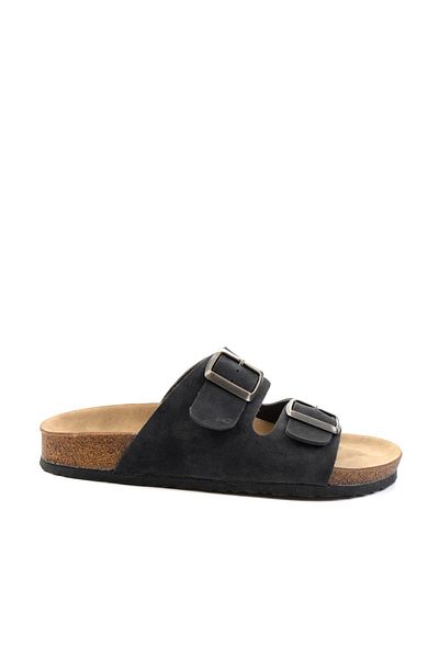 Bambi Black Nubuck Women's Slippers K04819182271
