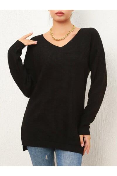 ESM Noche Γυναικεία πλεκτή μπλούζα με μακρυμάνικο V λαιμόκοψη