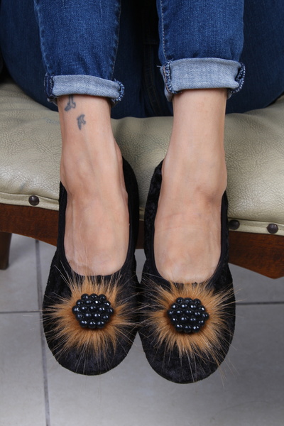 Nesil Siyah patik kapiçino rengi bronş pisi pisi babet kaymaz ses yapmaz terl...