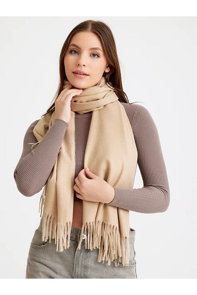 fiore fashion Unisex Cashmere Shawl - Plain and Stone Color Basic Sky
