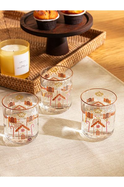 LC Waikiki Yilbasi Printed Glass Glass Set of 3 350 ml - W4H516Z8