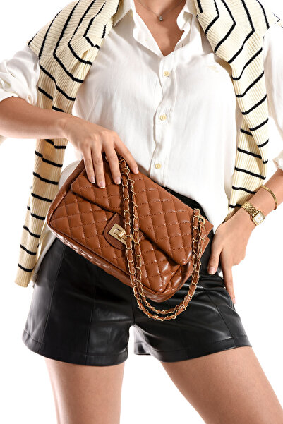 NWR BAGS حقيبة كتف وحقيبة كروس نسائية باللون البني مقاس 18x28