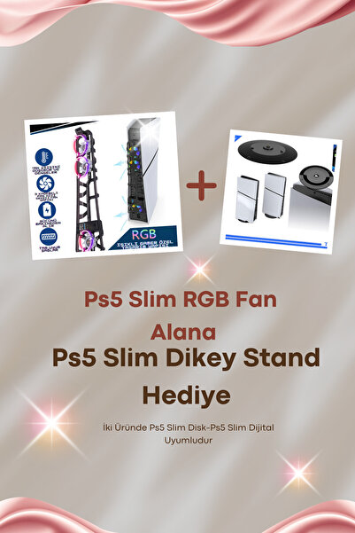 beboncool Ps5 Slim Disk/ps5 Slim Dijital/ps5 Pro Uyumlu Rgb Fan Dikey Stand H...