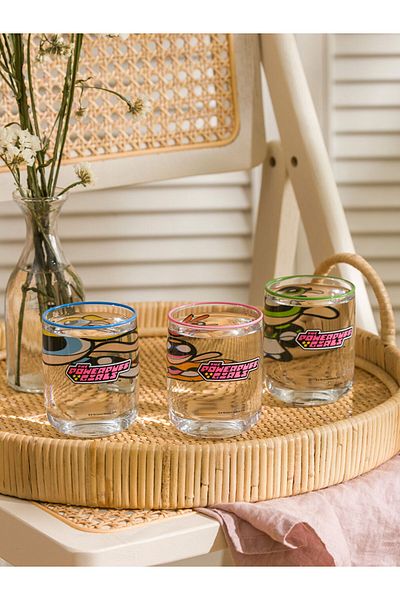 LC Waikiki Powerpuff Girls Patterned 3-Piece 350 ml Glass Cup Set - W4Fh67Z8