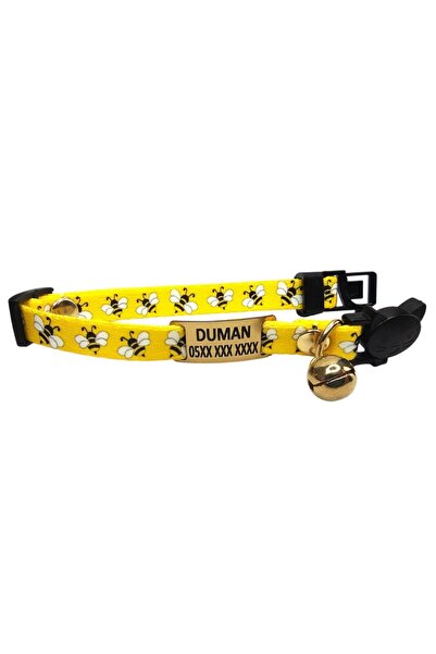 Ayz Aksesuar Güvenlik Kilitli Kedi Tasması, Isimli Kedi Tasması, Kedi Isimlik, Kedi Künyesi, Safety Click Tasma