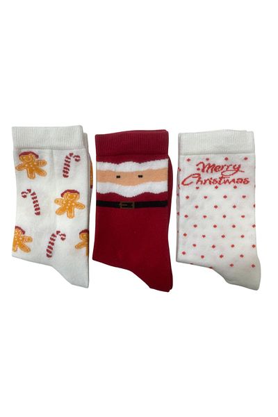 YAADE 3 Pairs of Toe Seamless Women's Socket Christmas Socks