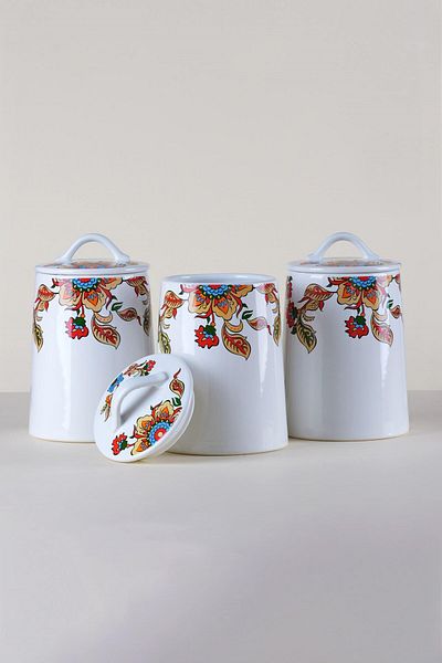 Glore Lorena Ceramic 3-Piece Jar - Spice Holder Set