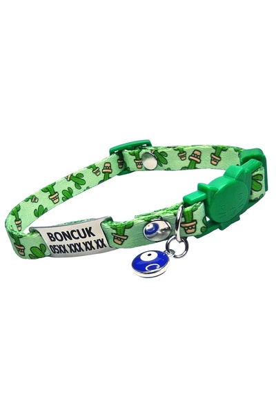 Ayz Aksesuar Güvenlik kilitli isimli kedi tasması, sallanmayan isimlik, kedi künyesi, kedi isimlik, safety click