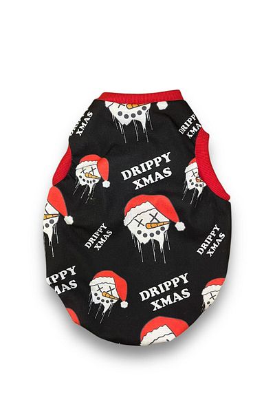 PetiliDünya Black Christmas Singlet Dog Singlet Christmas Dog Suit