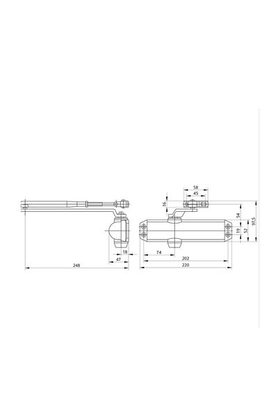 ASSA ABLOY Elbow Arm Hydraulic Door Closer Dc 120