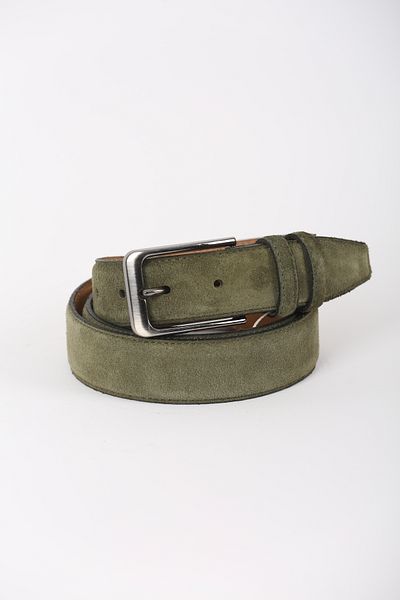 KASVA DERİ 3.5cm Dark Green Suede Original Leather Belt