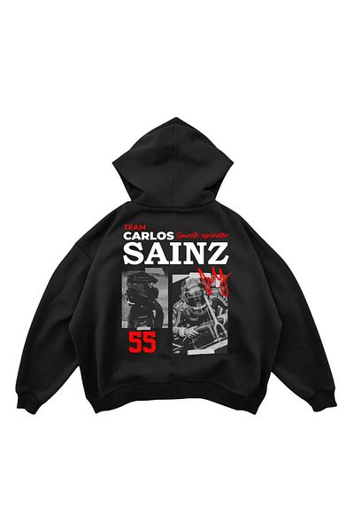 SVART WEAR Carlos Sainz F1 Design Printed Premium Φούτερ με κουκούλα με κουκούλα