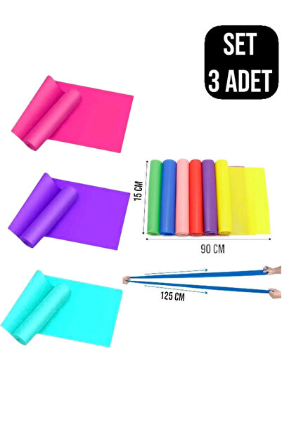 CocoVia Набір з 3-х пілатес-резинок - резинки для вправ, ширина 15 см, довжин...