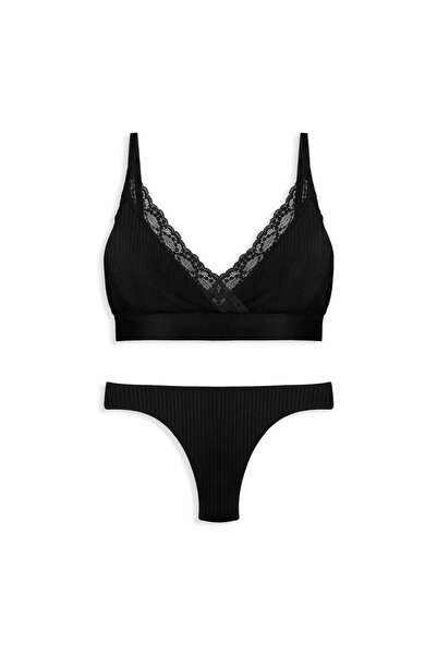 LİBELLA İÇ GİYİM Γυναικείο άνετο σουτιέν 2 τεμαχίων με λεπτομέρεια με κορδόνι...