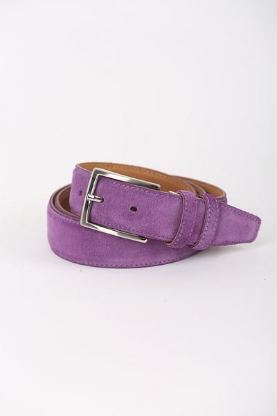 KASVA DERİ 3.5 cm Magenta Suede Original Leather Belt