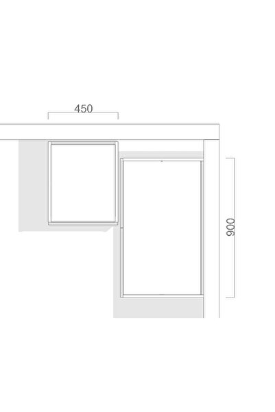 Kenyap Plus 812430 Stella 2 Kapaklı Köşe Gardırop 2 Modüllü- Parlak Beyaz