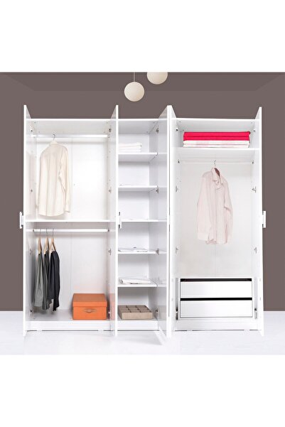 Kenyap Plus 812508 Stella 5 Kapaklı Gardırop - Parlak