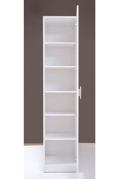 Kenyap Plus 812461 Stella Tek Kapaklı Raflı Gardırop - Beyaz