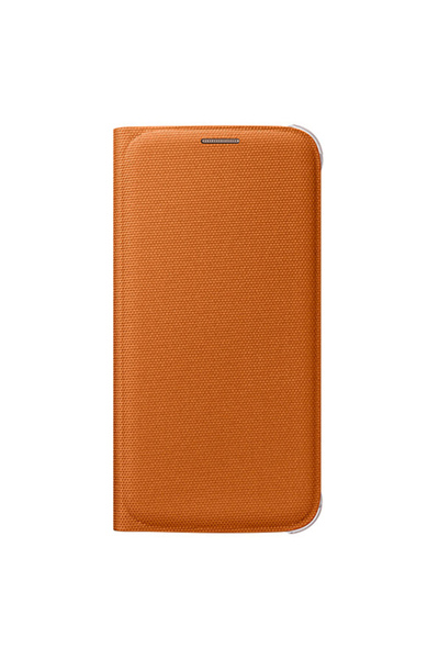 Samsung Galaxy S6 Ile Uyumlu Flip Wallet (TEKSTİL) Turuncu Ef-wg920boegww