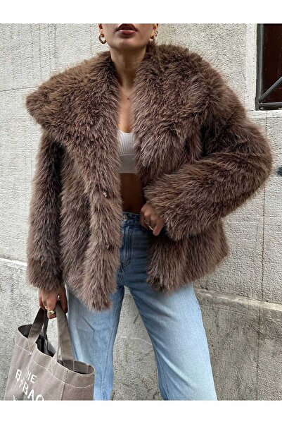 MODA DURAĞI Taş Reng Çi Astarlı Premium Kürk