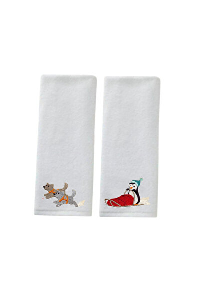 Ursa منشفة البطريق والكلاب الثلجية المقسمة والمطرزة مكونة من قطعتين مقاس 30 × 50