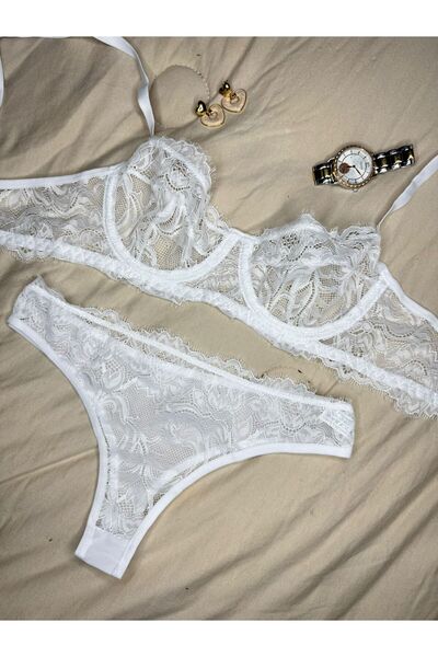 ROZENİN LINGERIE Σετ εσώρουχα Basic Lace χωρίς κάλυμμα (σουτιέν-στρινγκ)